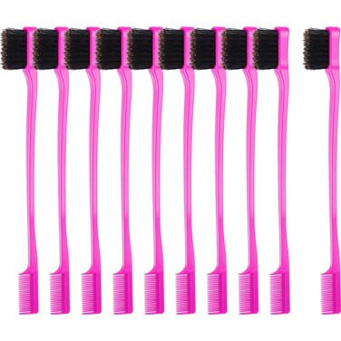 BBTO 10 Pieces 2 In 1 Double Sided Hair Edges Control Combs (Rose)