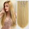 Blonde Clip in Extension Straight 22" Long Synthetic Thick Clips on Hair Piece for Women 5PCS Black Curly Wavy 18" Cheap Brown Red White Soft Natural Full Head Weddings Party Daily Use 5 Oz