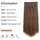 Brown Clip in Hair Extensions Straight Invisible 22" Long Synthetic Thick Clips on Hairpieces for Women 5PCS Black Curly Wavy 18" Girls Blonde Red White Natural Full Head Party Daily Use 5 Oz
