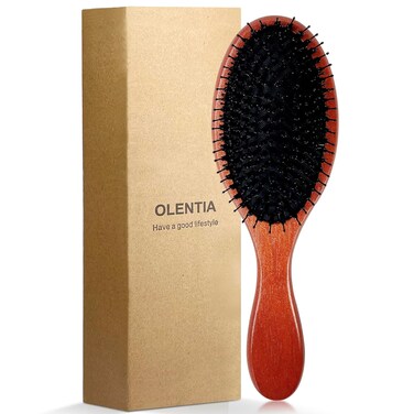 RAIN&rsquo;S SECRET Boar &amp; Nylon Bristle Brushes for Women Men Kid,Natural Wooden Brush, Wet/Dry Hair Smoothing Massaging Detangling,Scalp Massage, Perfect Hair Care Tool