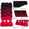 Ombre Braiding Hair Synthetic Jumbo Braids Hair Extensions Good Cheap High Temperature Fiber Afro Crochet Twist Weave Hair 24 inch 500 Gram 5 Bundles Weave 3 Tone Color Black/Burgundy/Red