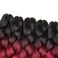 Ombre Braiding Hair Synthetic Jumbo Braids Hair Extensions Good Cheap High Temperature Fiber Afro Crochet Twist Weave Hair 24 inch 500 Gram 5 Bundles Weave 3 Tone Color Black/Burgundy/Red