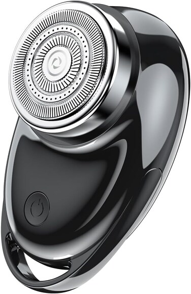 Electric Shaver One-Button Use Electric Razor for Men Rotary Portable Mini Shaver Pocket Size, Rechargeable, Wet&amp;Dry, IPX6 Waterproof, Travel, Home, Office, Car (Black)