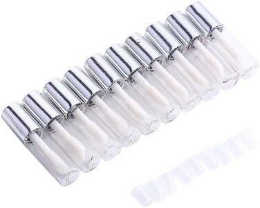 10 Pcs Silver 1.2ML Mini Reusable Empty Lip Gloss Tubes, Clear Round Lipgloss Tubes Container With Cap Cosmetic Sample Container, Lip Gloss, Lip Glosses