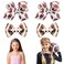 4 Pack American Football Hair Bows Clips Football Faux Leather Bowknot Hair Clips Boutique Grosgrain Ribbon Hair Pins for Girls Women Sports Theme Party Game Costume Hair Accessories Supplies