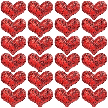 24 Pieces Valentine's Day Heart Hair Clips Heart Glitter Sequin Heart Hairpins for Girls Birthday Party Wedding Themed Party Hair Accessories (Red)