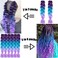 Black to White Braiding Hair 3 Packs Synthetic Braid Hair Extensions Jumbo Ombre Braiding Hair 24 Inch or Box Braids Twist Crochet Braids(24"3Pack,Black to White)