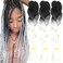 Black to White Braiding Hair 3 Packs Synthetic Braid Hair Extensions Jumbo Ombre Braiding Hair 24 Inch or Box Braids Twist Crochet Braids(24"3Pack,Black to White)