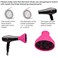 Hair Diffuser Attachment for Hair Dryer Travel Collapsible Portable Diffuser for Curly Hair Women .Airflow Attachment for Salon or Home Use with Nozzle 1.65-1.9In (Rose Red) Non-universal