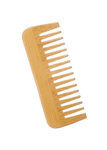 Bamboo Wide-Tooth Comb, Large Hair Detangling Comb, Wooden Curls Comb, Anti Static for Long Hair, Natural Material, Well Made, For All Hair Types, No Handle Design, Travel Friendly