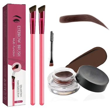 4D Hair Stroke Brow Stamp Brush, Eyebrow Hair Stroke Brush, Ultra-thin 4D Eyebrow Stamp Brush Realistic Hair Stroke Eyebrow Brush Eye Brow Stamping Kit (Dark Brown)