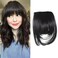 Clip in Bangs, Synthetic French Bangs Hair Clip, Fake Bangs Fringe with Temples Hairpieces for Women Natural Curved Bangs Clip in Hair Extensions for Daily Wear