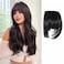 Clip in Bangs, Synthetic French Bangs Hair Clip, Fake Bangs Fringe with Temples Hairpieces for Women Natural Curved Bangs Clip in Hair Extensions for Daily Wear
