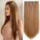 Blonde Brown Hair Extension Clip in Straight 22" Long Synthetic Invisible Extensions Black Fluffy and not tangled Clips on Hairpieces for Women 5PCS Curly Wavy 18" Red White Natural 5 Oz