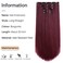 Burgundy Clip in Extension Straight 22" Long Synthetic Thick Clips on Hair Piece for Women 5PCS Black Curly Wavy 18" Cheap Brown Red White Soft Natural Full Head Weddings Party Daily Use 5 Oz
