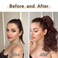 Auburn Pony Tail Hair Extensions Clip Wrap Around Ponytail Extension 16" Curly Wavy Synthetic Fake Wig Heat Resistant Fluffy Hairpieces Faux Ponytails for Women Party Daily Use 5 Oz