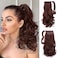 Auburn Pony Tail Hair Extensions Clip Wrap Around Ponytail Extension 16" Curly Wavy Synthetic Fake Wig Heat Resistant Fluffy Hairpieces Faux Ponytails for Women Party Daily Use 5 Oz