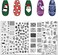 4 Pieces Christmas Nail Stamping Plates, Christmas Nail Art Plates Santa Reindeer Tree Snowman Snowflake Winter Plate Nail Art Design Stamp Kit Manicure Template Mold New Year Stencils Painting Tool
