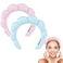 2 Pack Spa Headband for women, Cute Hair Band for Women Shower, Sponge Terry Cloth Headband, Suitable for Skin Care, Face Wash Makeup, Hair Accessories (Pink &amp; Blue)