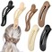 Flat Hair Clips For Women - French Concord Lay Flat Claw Clips for Thin Thick Curly Hair,Strong Hold Duck Billed Clips，Comfortable Curved Design Alligator Hair Clips[6-Pack 4.3 Inch]