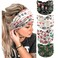 Christmas Claus Tree Headbands for Women Knotted Headband Gingerbread Man Snowman Headband Soft Elastic Cloth Hair Bands Fashion Personality Hair Wrap for Party(4 Pcs) (Christmas-C, Wide)