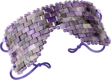 Jade Eye Mask, Amethyst Crystal Eye Mask with Ear Strap for Face 100% Natural Gemstone Jade Sleep Mask for Hot &amp; Cold Anti Aging Therapy