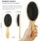 bamboo Hair Brush, Boar and Nylon Bristle Brush for Women Mens, Paddle Brush Curly Hair Brush for Thick Hair and Anti Static Detangling Best Paddle Brush for Reducing Hair Breakage