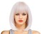 Rugelyss Creamy Champaign White Short Platinum Bob Wig with Bangs Ombre to Blonde Hair Synthetic Heat Resistant 12 Inch Wigs for Women