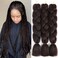 SuCoo Jumbo Braiding Hair Extensions High Temperature Fiber Crochet Twist Braids with Small Free Gifts 24inch 3pcs/lot(Dark Brown)