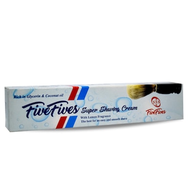 Five Fives Lather Shave Cream Cool Shaving Cream 55555 Each Tube 50 gm Glycerin Coconut Oil For A Smoother And Closer Shave 55555 Made In Egypt (5.29 oz / 150 gm Total 3 Pack)
