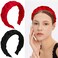 2 Pack Braided Headband for Women Girls, Black Red Head Bands Wide Thick Hairhoop Fashion Criss Cross Hair Accessories
