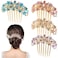 4 PCS Rhinestone Inlaid Flower Hair Comb for Women Girls Floral Hair Side Combs Sparkle Crystals Hair Pin Bridal Wedding Hair Accessories for Christmas, Parties, Prom, Dance