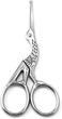 Silver Crane Shaped Stainless Steel Nose Hair Clippers, Eyebrow and Nose Hair Scissors, Round Head Scissors Manual Nose Hair Trimmers, Eyelashes Professional Facial Nose Hair Trimmer Scissors