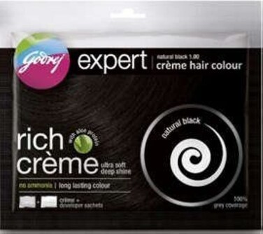 5 X Expert Rich Creme Hair Colour Natural Black 40 Gm Each (Total 200Ml) by Godrej