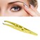 Yellow Tweezers - Surgical Tweezers for Ingrown Hair - Professional Stainless Steel Slant Tip Tweezers - Best for Eyebrow Hair, Facial Hair Removal