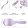 Hair Brush, Curved Vented Hairbrush Faster Blow Drying, Detangler Brush with a Built in Brush Cleaner, Hair Clips and Magnetic Holder, for women Men &amp; Kids, Detangling Brush for All Hairs - Purple
