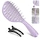 Hair Brush, Curved Vented Hairbrush Faster Blow Drying, Detangler Brush with a Built in Brush Cleaner, Hair Clips and Magnetic Holder, for women Men &amp; Kids, Detangling Brush for All Hairs - Purple