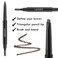 LAVONE Eyebrow Stamp Stencil Kit, Brow Stamp Trio Kit with Waterproof Eyebrow Pencil, Eyebrow Pomade, 20 Eyebrow Stencils, Dual-ended Eyebrow Brush and Sponge Applicator - Dark Brown