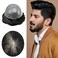 Men's Toupee Real Human Hair Piece Poly Toupee For Men Human Hair Replacement System Man Hairpieces For Hairloss Protesis Capilar Para Hombre 8X10#1 Jet Black