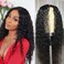 26 Inch Long Curly Lace Front Wigs Deep Wave Human Hair Wig Lace Closure Wigs High Definition Transparent Lace Frontal Wigs for Black Women Middle Natural