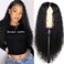 26 Inch Long Curly Lace Front Wigs Deep Wave Human Hair Wig Lace Closure Wigs High Definition Transparent Lace Frontal Wigs for Black Women Middle Natural