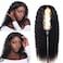 26 Inch Long Curly Lace Front Wigs Deep Wave Human Hair Wig Lace Closure Wigs High Definition Transparent Lace Frontal Wigs for Black Women Middle Natural
