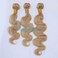 8A Machine Double Weft Raw Brazilian Virgin Human Hair Extensions Honey Blonde #27 Body Wave 3 Bundles (12 14 16)
