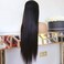 N/C U Part Straight Human Hair Wig Color 30 Auburn Brown Full Head 2X4 Middle Part U Part Wig Ombre Glueless Machine Made U Shaped Wig for Women Black (18 inch,natural color)