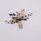 YERTTER Wedding Black Crystal Leaf Bridal Hair Comb Clip Leaves Wedding Hair Accessories for Bride Bridesmaid Flower Girls (Black and Gold)