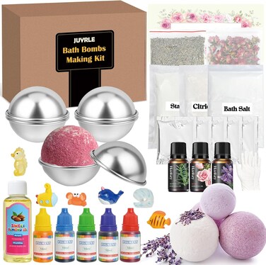 Bath Bomb Making Kit- 30Pcs DIY Bath Bomb Kit for Kids, Make Your Own Bath Bombs, Bath Bomb Craft Kits with Bath Bomb Molds, Soap Making Kits, Bath Bomb Making Supplies Gifts for Girls Women