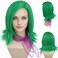 GNIMEGIL 16 Inches Disgust Wigs with Scarf Green Cosplay Wig Short Hair Costume Wigs for Women Dress Up Wig for Anime Cartoon Carnival Party Wig for Halloween