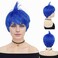 GNIMEGIL Joy Wig for Women Short Blue Hair Anime Cosplay Wig Joy Costume Synthetic Wig for Halloween Theme Party