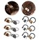 12 Pack Metal Leaf Hair Band Rope Elastic Hair Ties Hair Cuff Wrap Ponytail Holder -2 Styles Gold and Silver