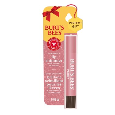 Burt&#39;s Bees Lip Shimmer Peony; Warm, Luminescent Color; High Impact, Instant Moisture; with Shea and Cocoa Butters; 100% Natural Origin; 0.09 Ounce (Pack of 1)(Packaging May Vary)